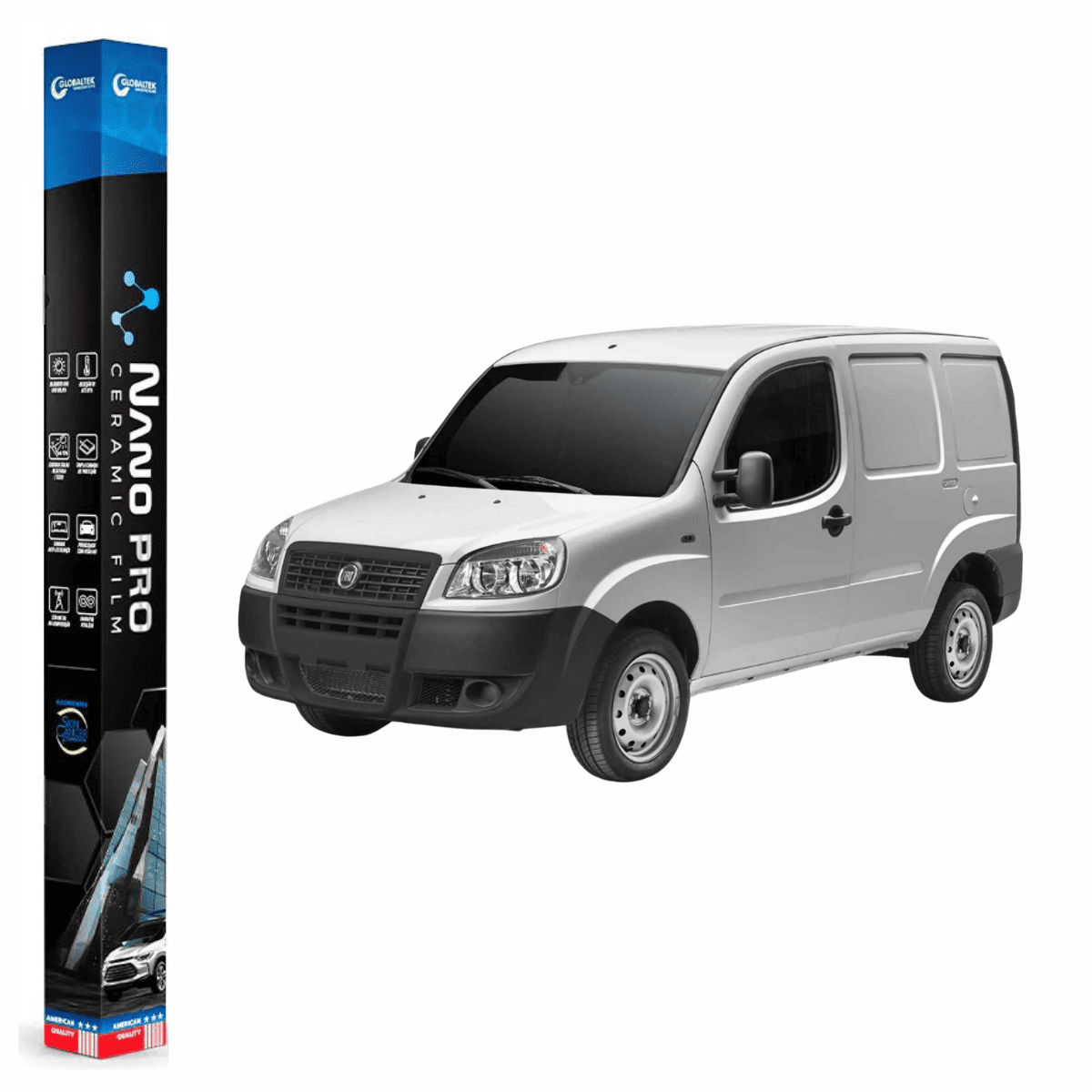 Película Insulfilm Nano Cerâmica Automotiva Térmica - FIAT DOBLO CARGO