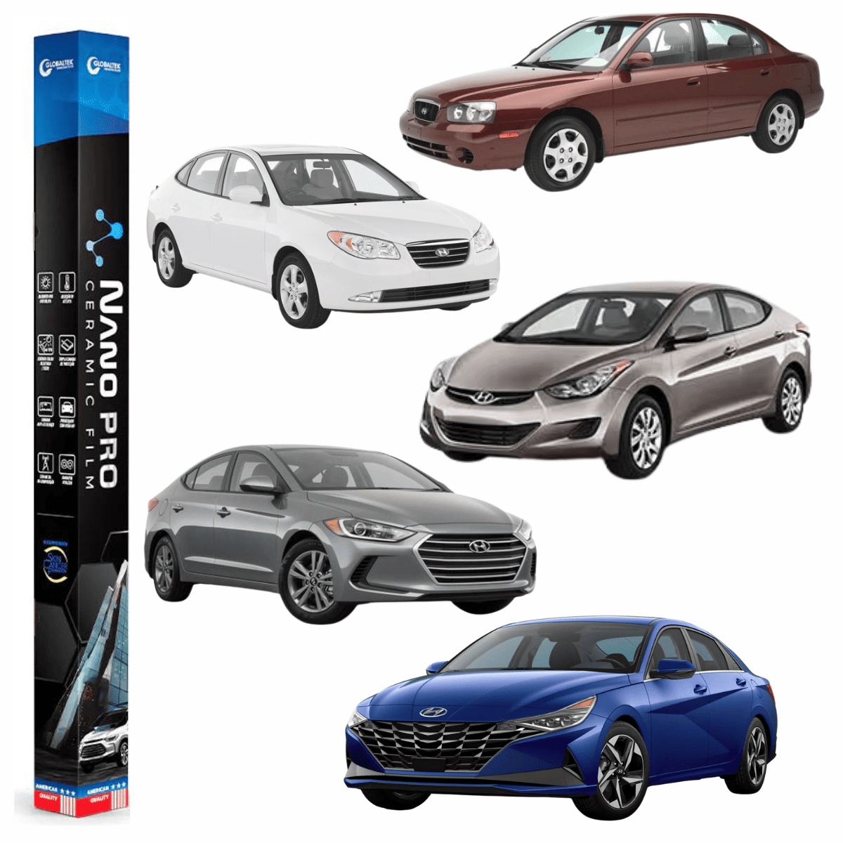 Película Insulfilm Nano Cerâmica Automotiva Térmica - HYUNDAI ELANTRA