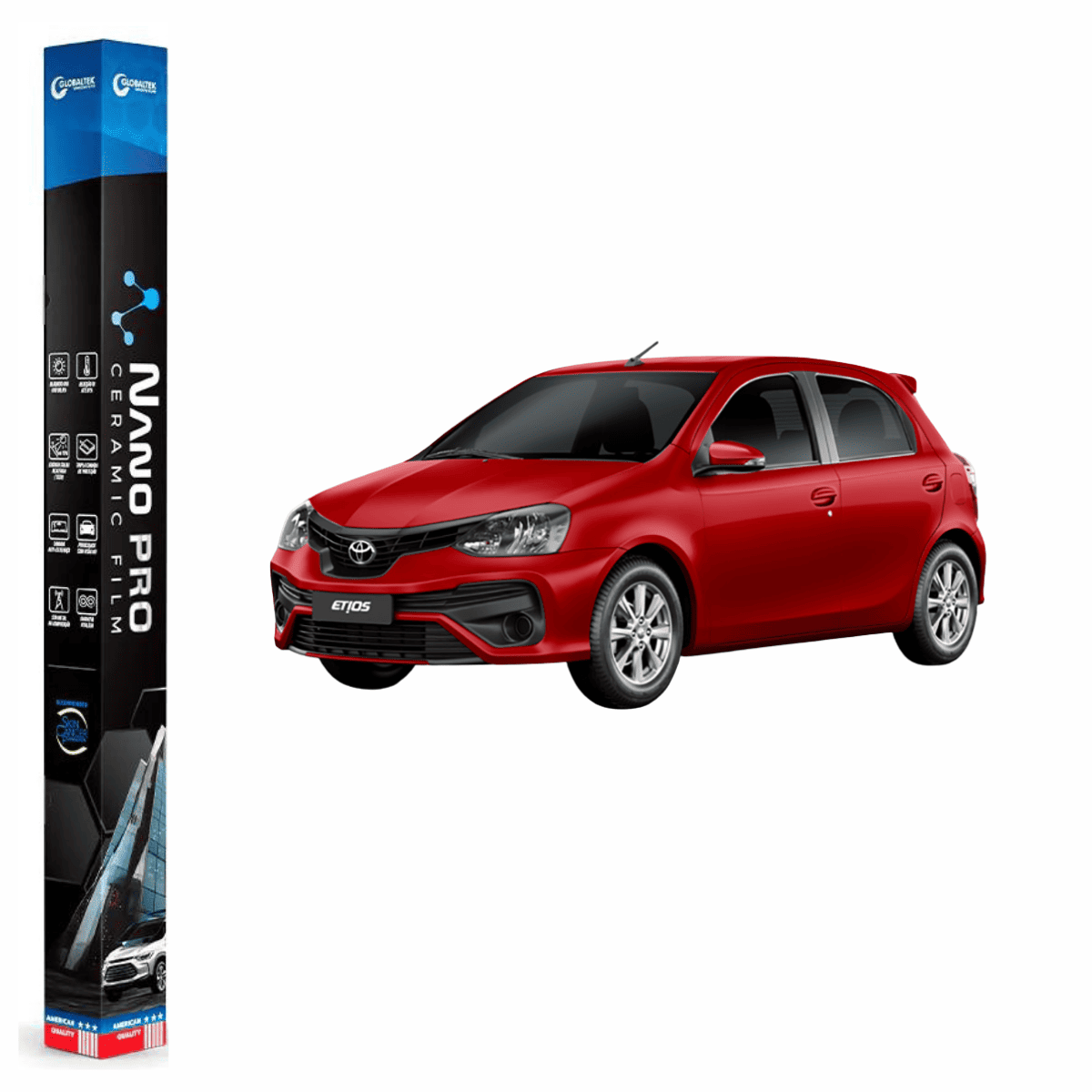 Película Insulfilm Nano Cerâmica Automotiva Térmica - TOYOTA ETIOS HATCH