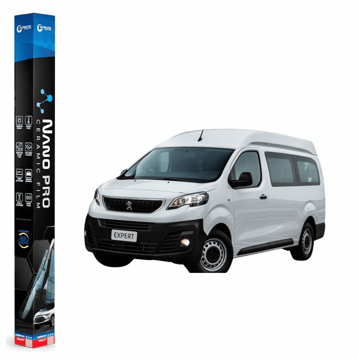 Película Insulfilm Nano Cerâmica Automotiva Térmica - PEUGEOT EXPERT PASSAGEIRO