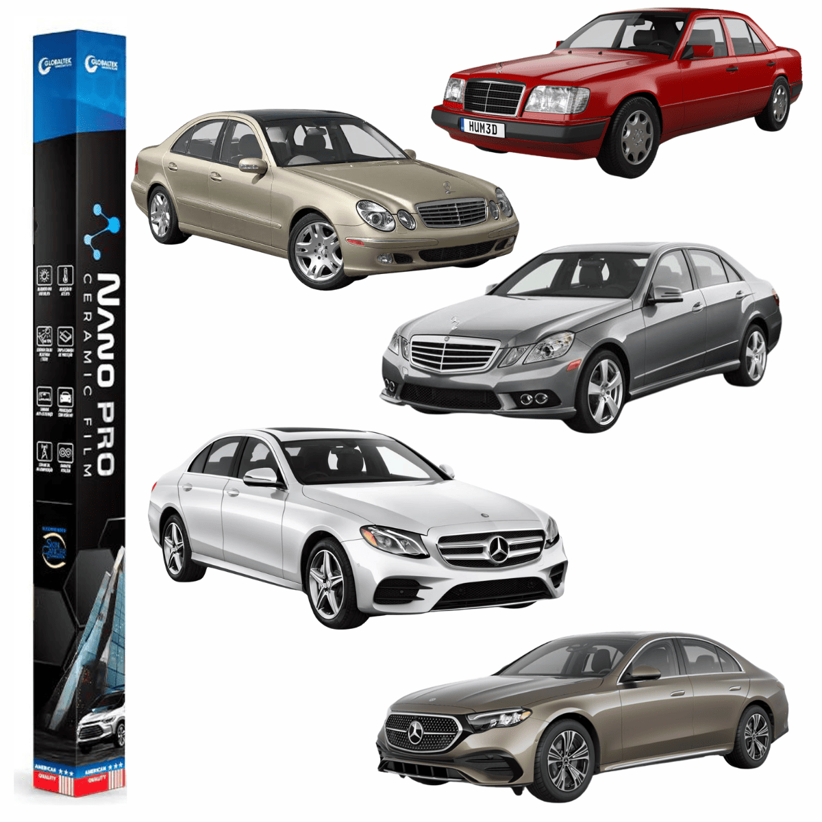 Película Insulfilm Nano Cerâmica Automotiva Térmica - MERCEDES BENZ E CLASS SEDAN