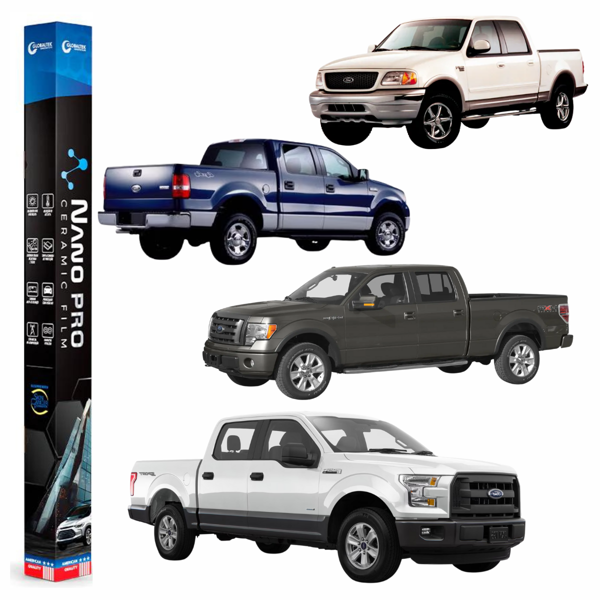 Película Insulfilm Nano Cerâmica Automotiva Térmica - FORD F-150 CREW CAB