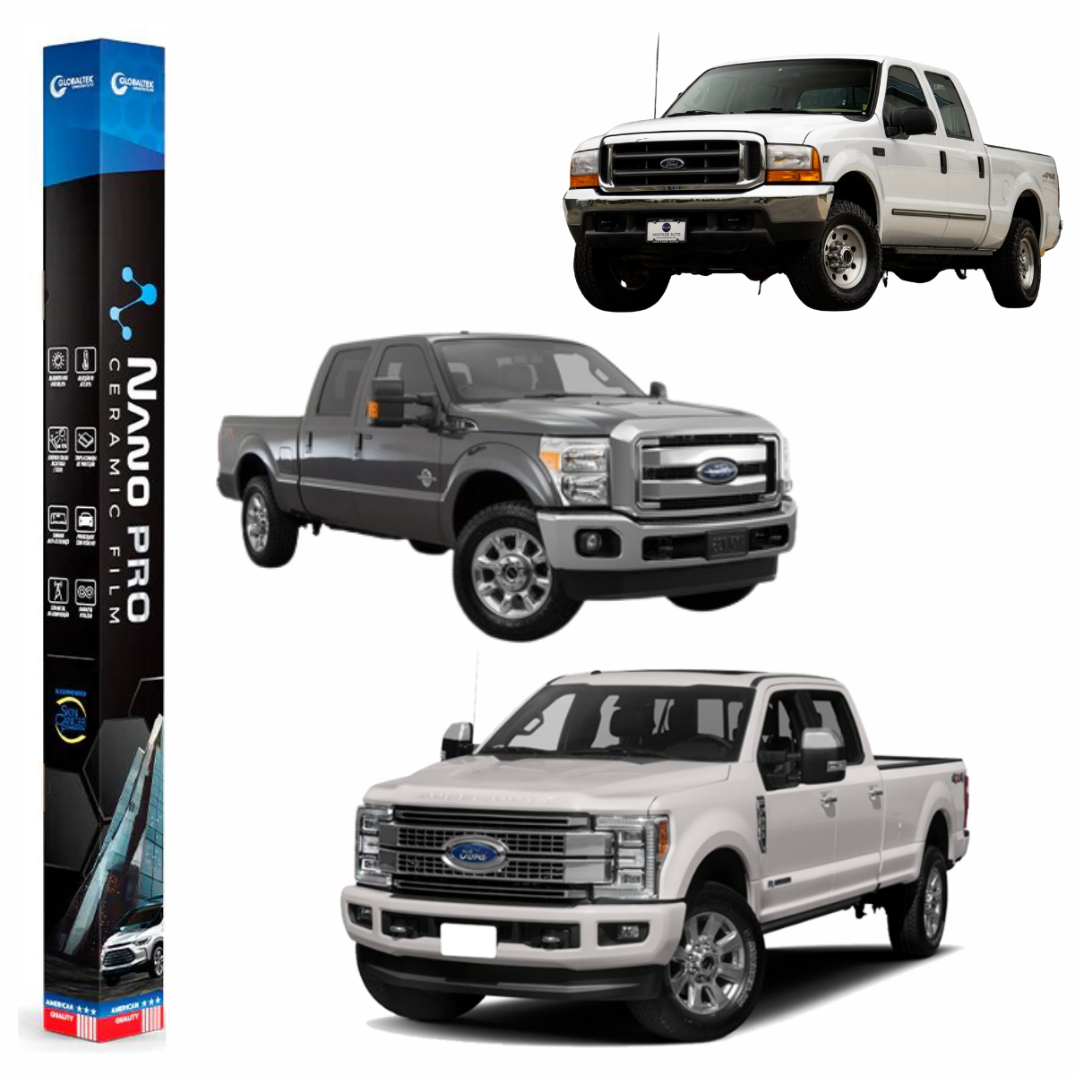 Película Insulfilm Nano Cerâmica Automotiva Térmica - FORD F-250 CREW CAB