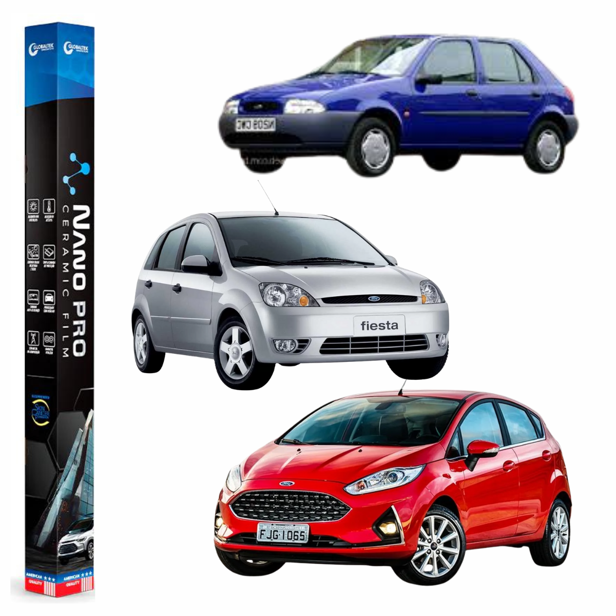 Película Insulfilm Nano Cerâmica Automotiva Térmica - FORD FIESTA HATCH