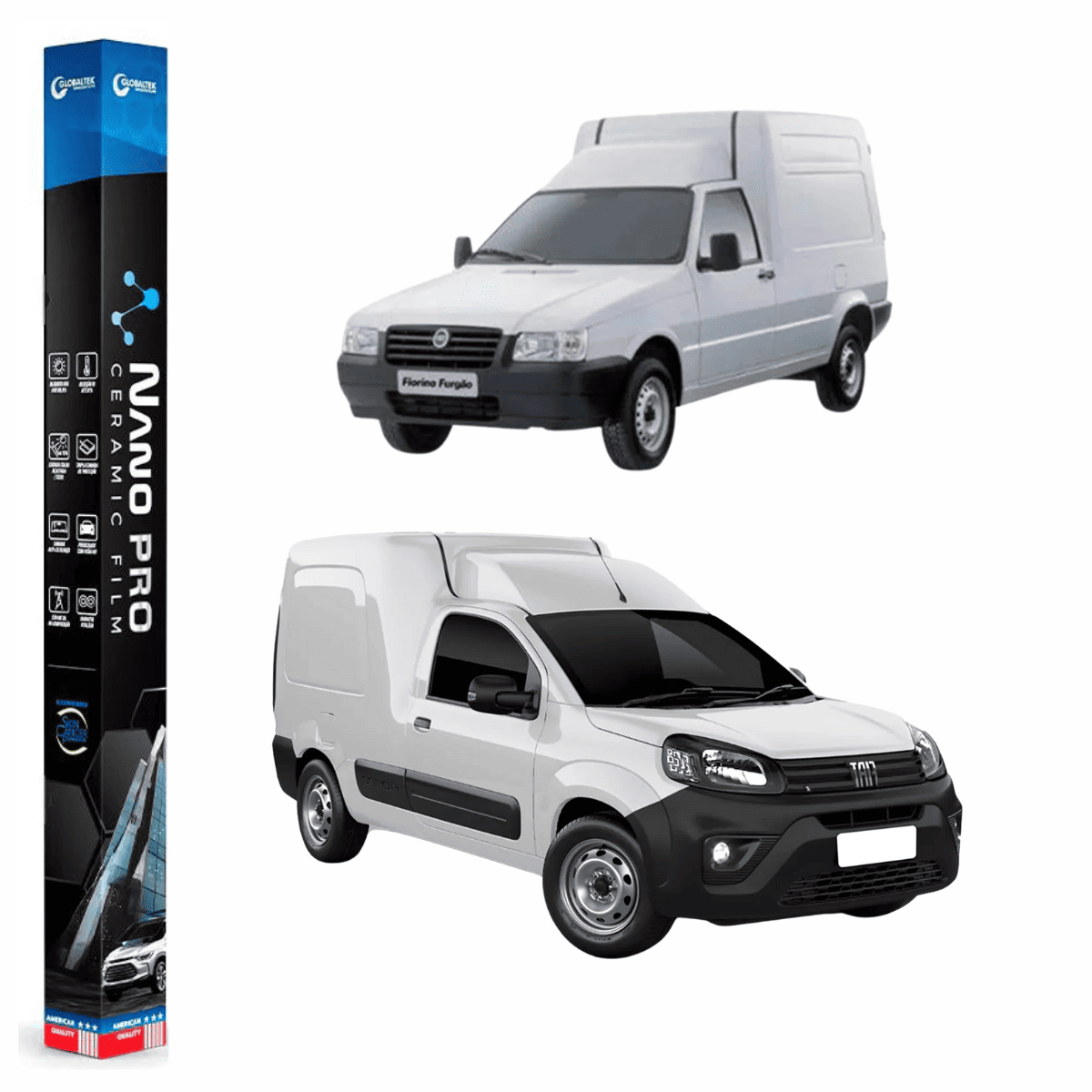 Película Insulfilm Nano Cerâmica Automotiva Térmica - FIAT FIORINO FURGÃO