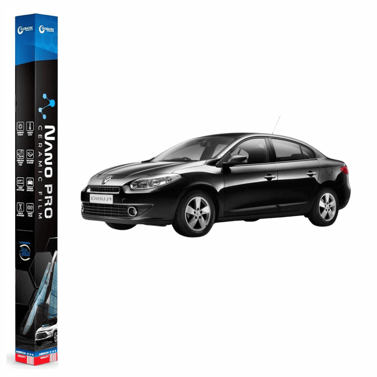 Película Insulfilm Nano Cerâmica Automotiva Térmica - RENAULT FLUENCE