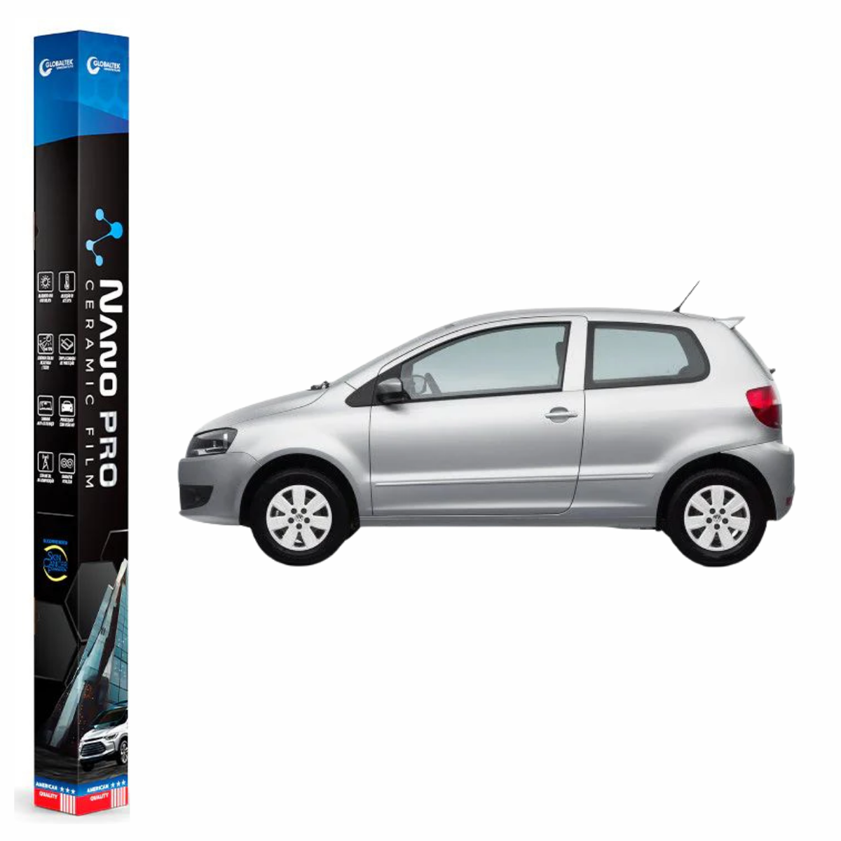 Película Insulfilm Nano Cerâmica Automotiva Térmica - VOLKSWAGEN FOX 2 PORTAS
