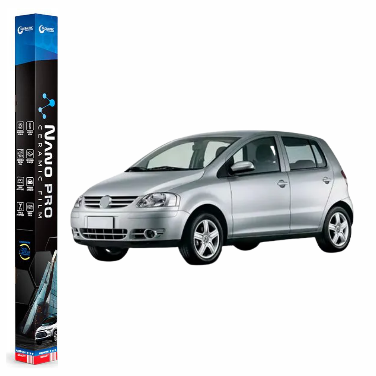 Película Insulfilm Nano Cerâmica Automotiva Térmica - VOLKSWAGEN FOX 4 portas