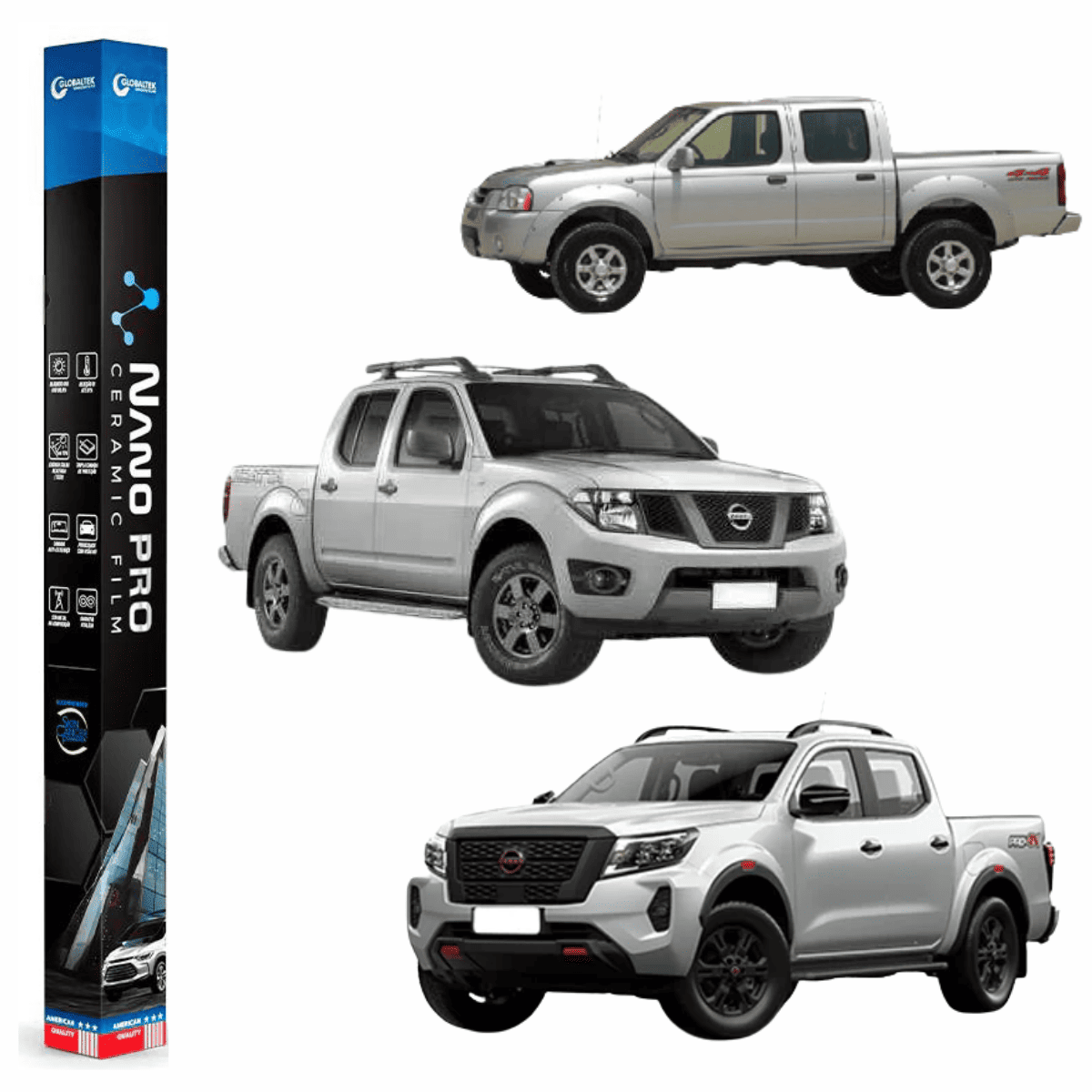 Película Insulfilm Nano Cerâmica Automotiva Térmica - NISSAN FRONTIER CAB DUPLA