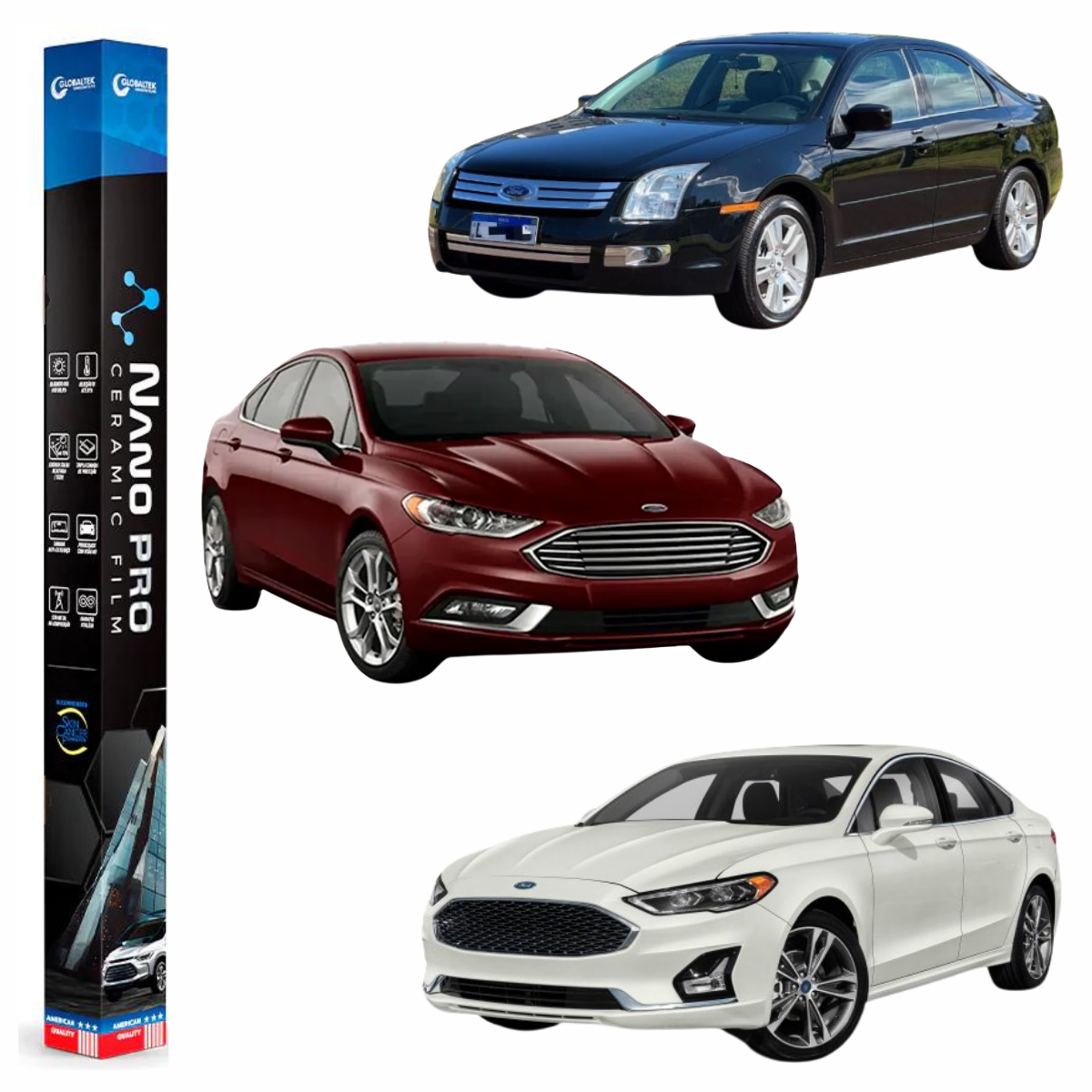 Película Insulfilm Nano Cerâmica Automotiva Térmica - FORD FUSION