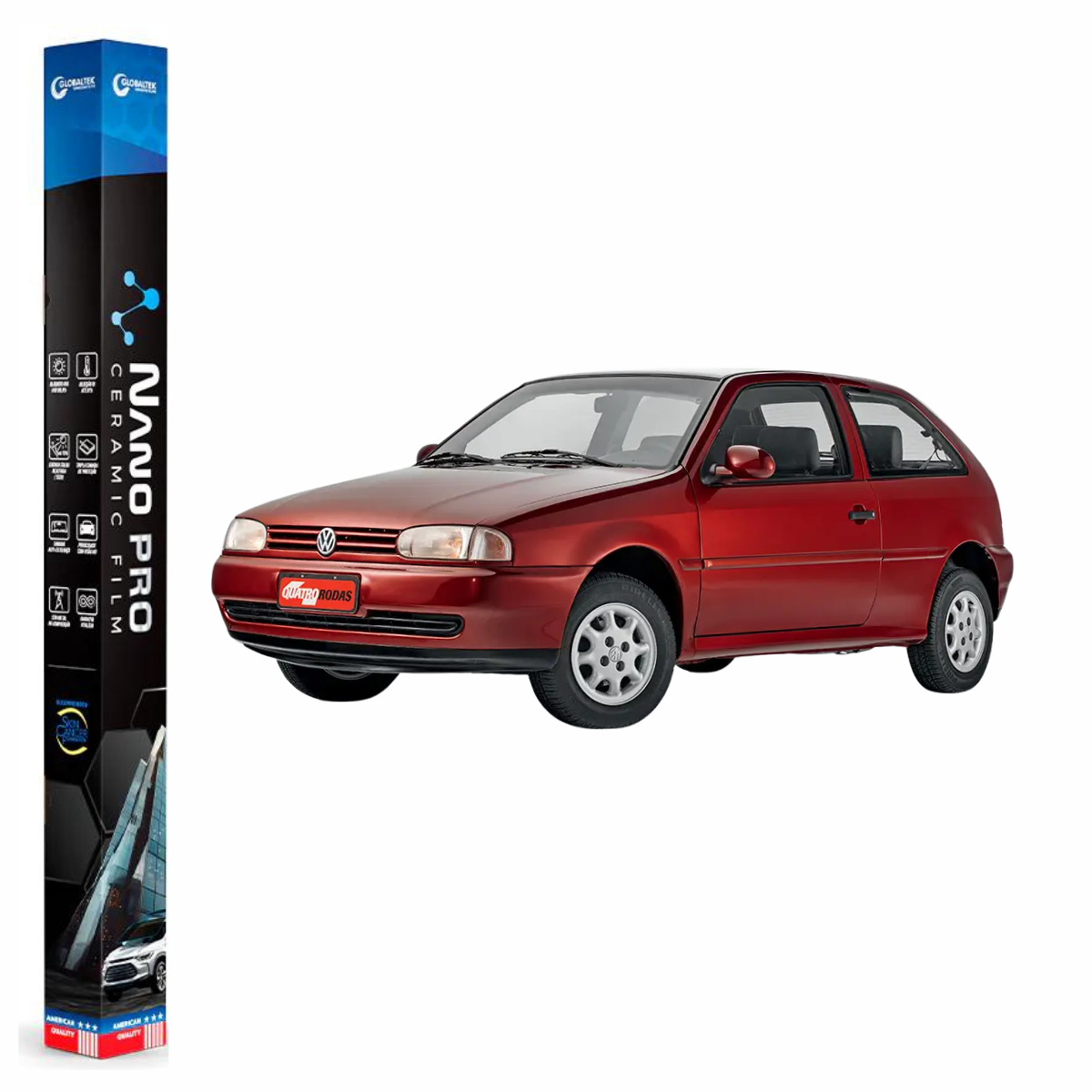 Película Insulfilm Nano Cerâmica Automotiva Térmica - VOLKSWAGEN GOL G2 2 PORTAS