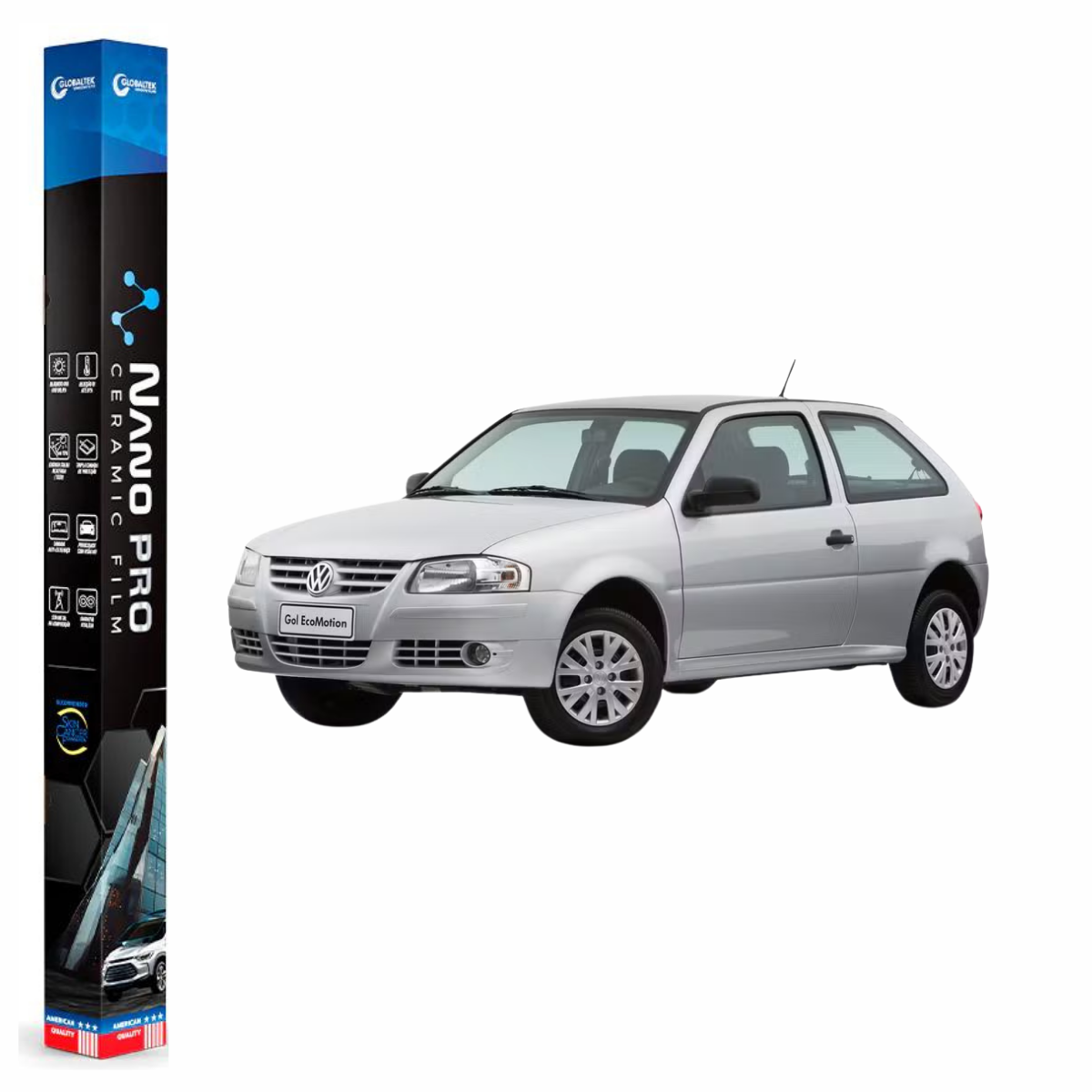 Película Insulfilm Nano Cerâmica Automotiva Térmica - VOLKSWAGEN GOL G4 2 PORTAS
