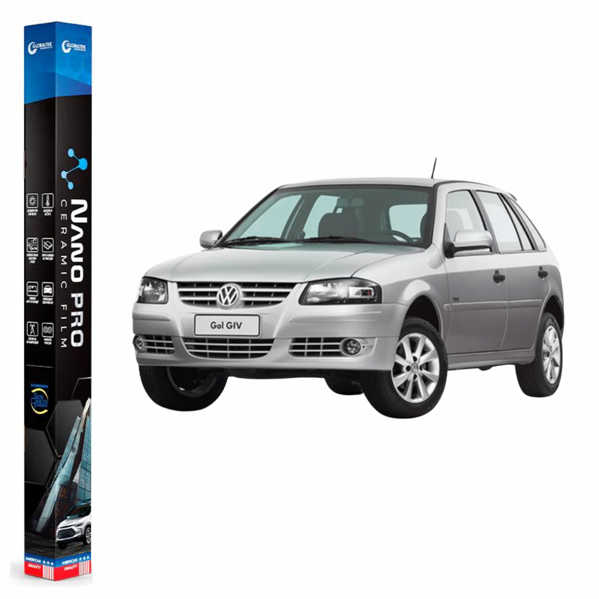 Película Insulfilm Nano Cerâmica Automotiva Térmica - VOLKSWAGEN GOL G4 4 PORTAS