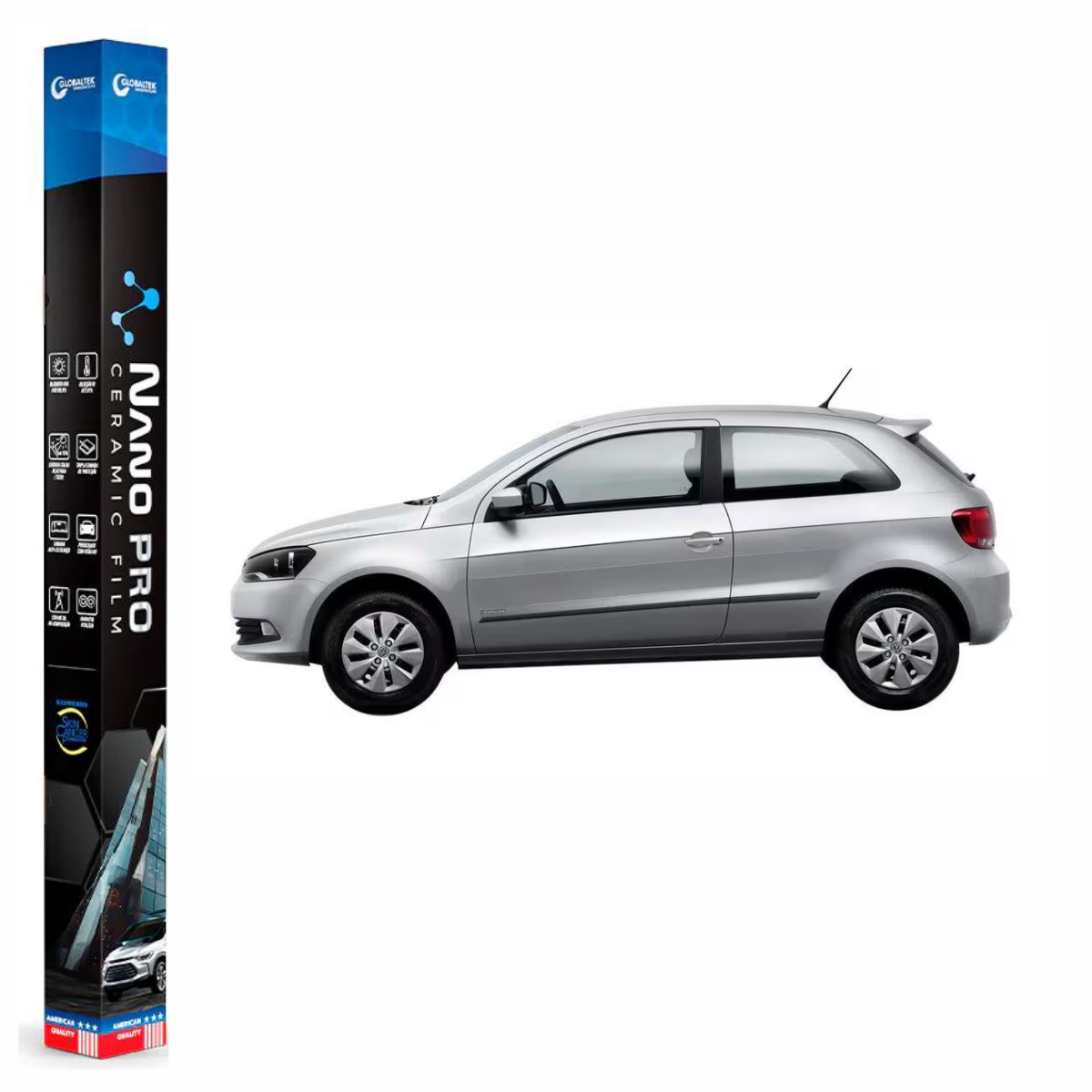 Película Insulfilm Nano Cerâmica Automotiva Térmica - VOLKSWAGEN GOL G6 2 PORTAS