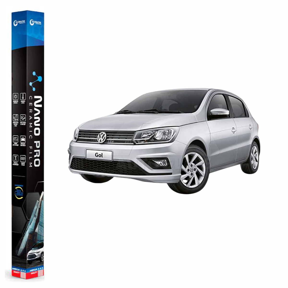 Película Insulfilm Nano Cerâmica Automotiva Térmica - VOLKSWAGEN GOL G8