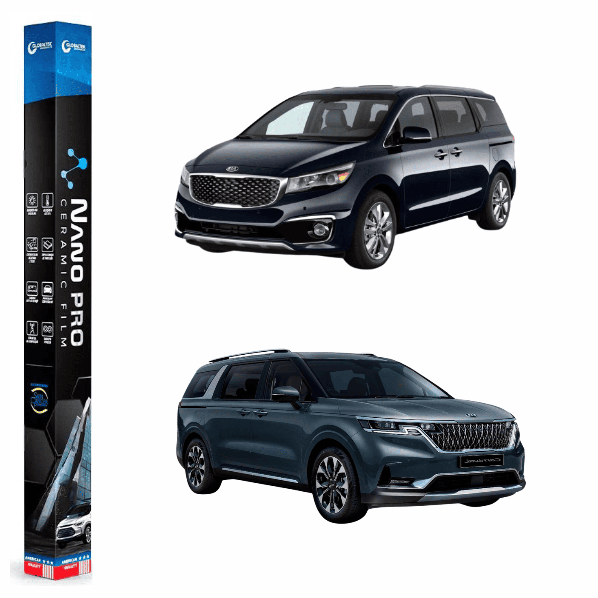Película Insulfilm Nano Cerâmica Automotiva Térmica - KIA GRAND CARNIVAL