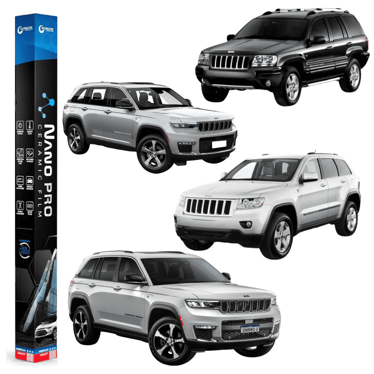 Película Insulfilm Nano Cerâmica Automotiva Térmica - JEEP GRAND CHEROKEE