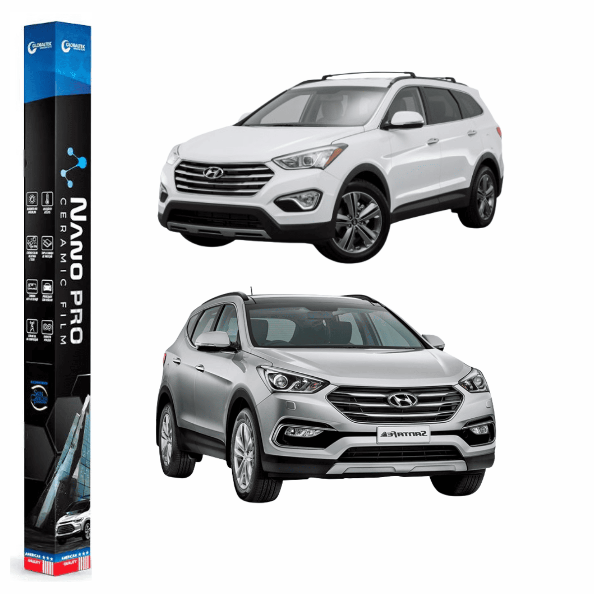 Película Insulfilm Nano Cerâmica Automotiva Térmica - HYUNDAI GRAND SANTA FÉ