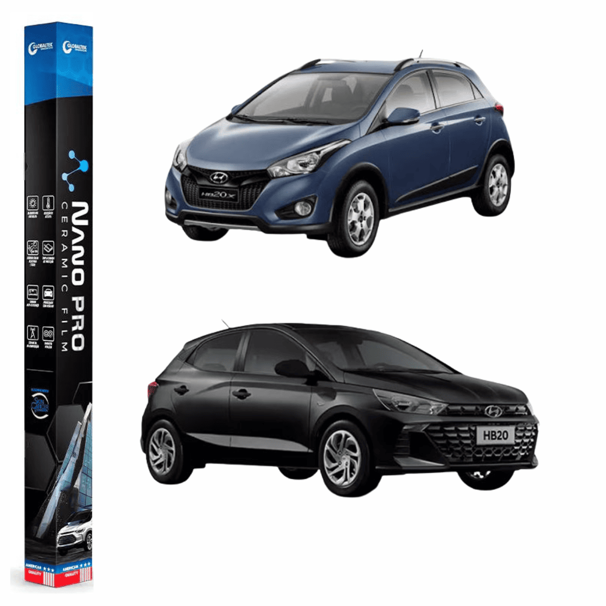 Película Insulfilm Nano Cerâmica Automotiva Térmica - HYUNDAI HB20 HATCH
