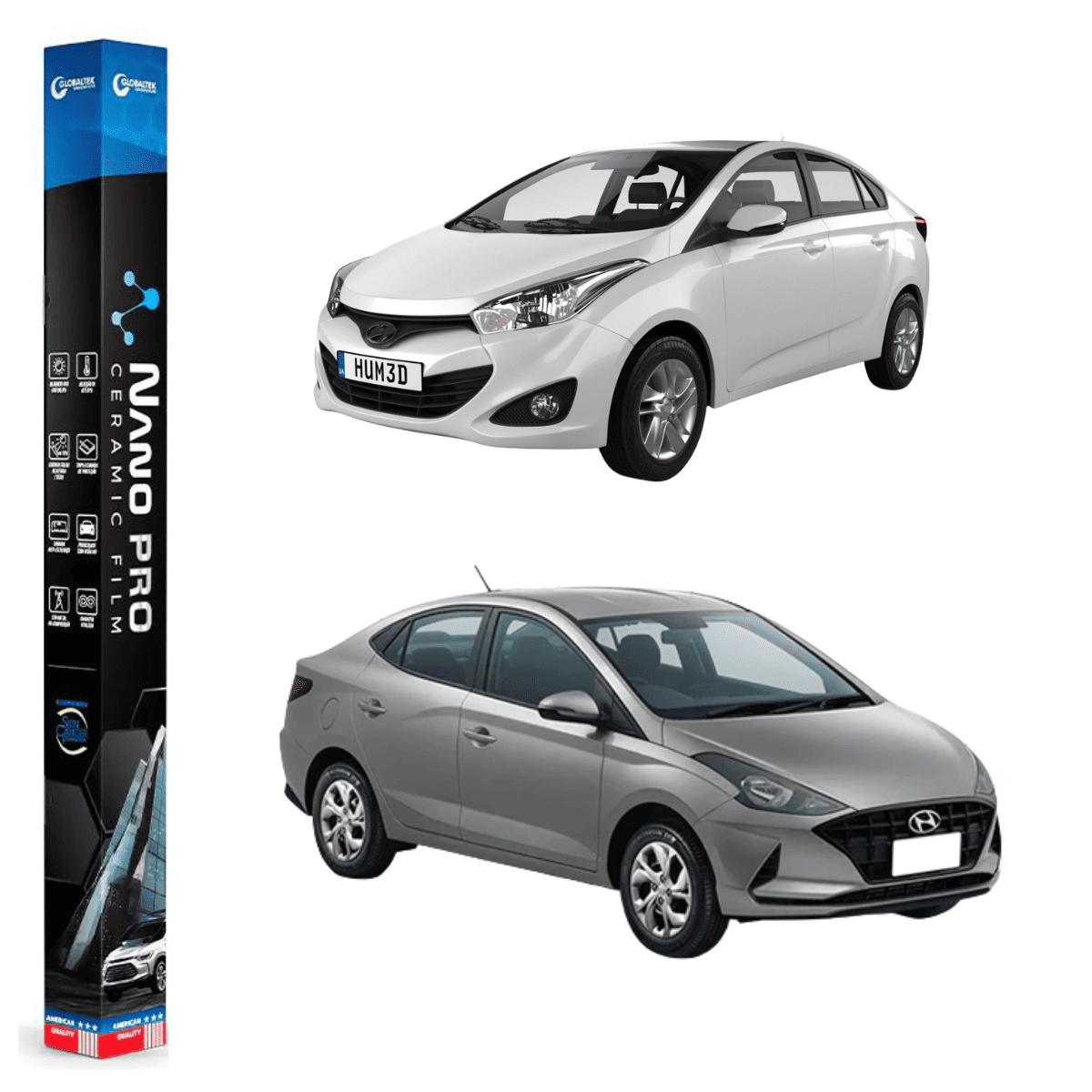 Película Insulfilm Nano Cerâmica Automotiva Térmica - HYUNDAI HB20 SEDAN