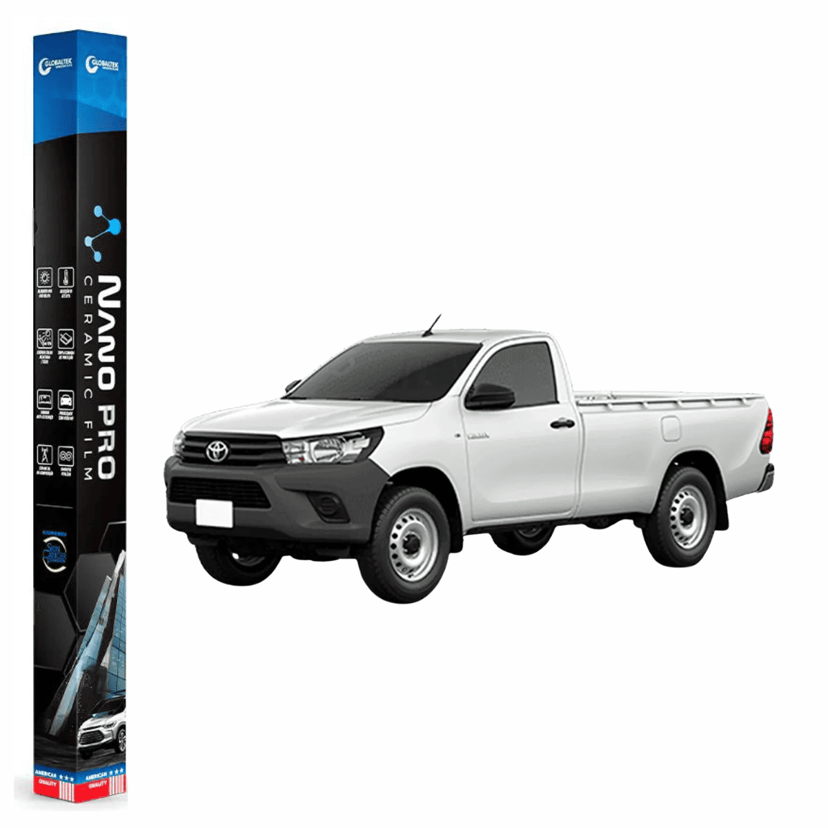 Película Insulfilm Nano Cerâmica Automotiva Térmica - TOYOTA HILUX CAB SIMPLES