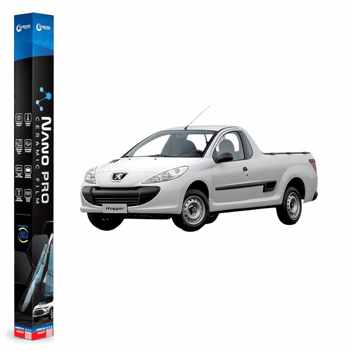 Película Insulfilm Nano Cerâmica Automotiva Térmica - PEUGEOT HOGGAR