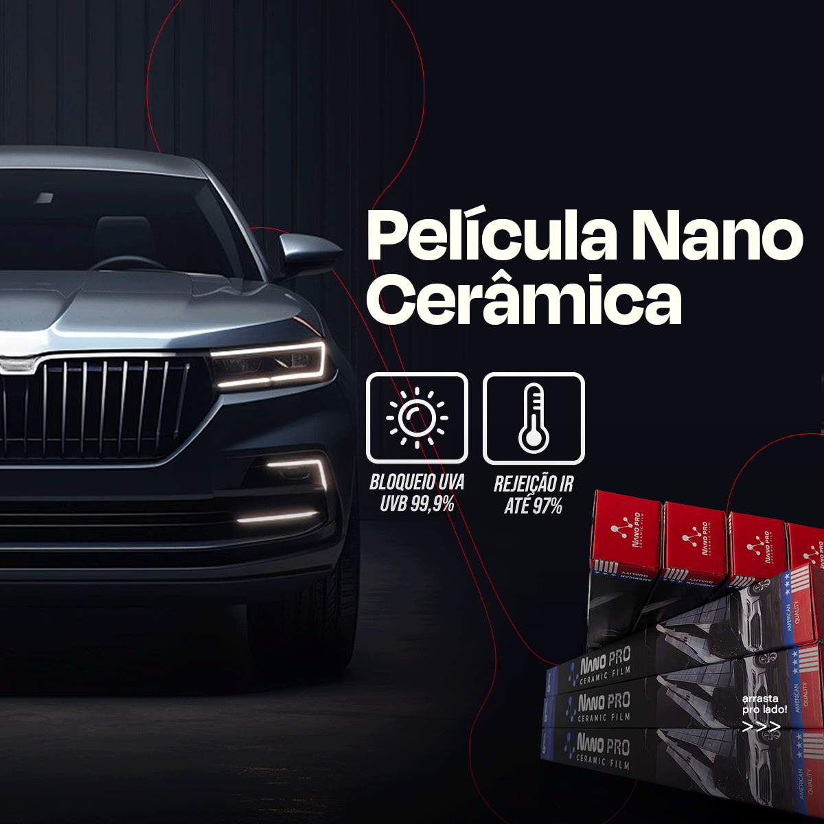 Película Insulfilm Nano Cerâmica Automotiva Térmica - IX