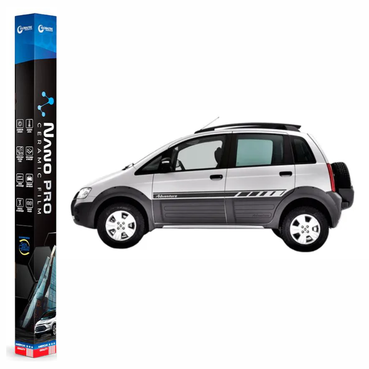 Película Insulfilm Nano Cerâmica Automotiva Térmica - FIAT IDEA ADVENTURE
