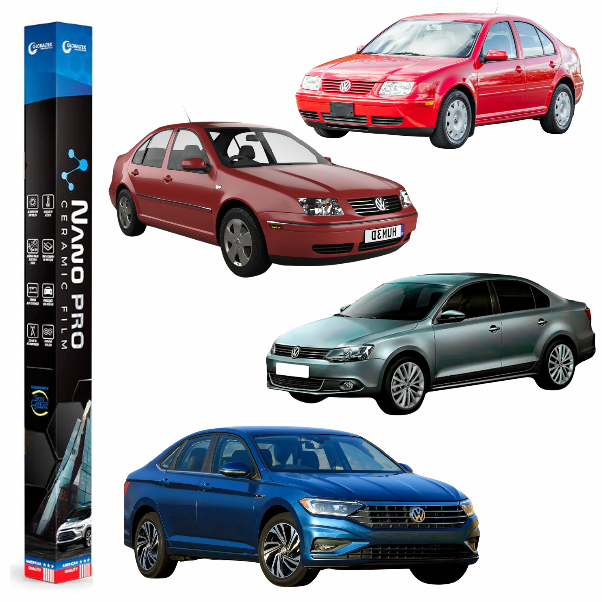 Película Insulfilm Nano Cerâmica Automotiva Térmica - VOLKSWAGEN JETTA