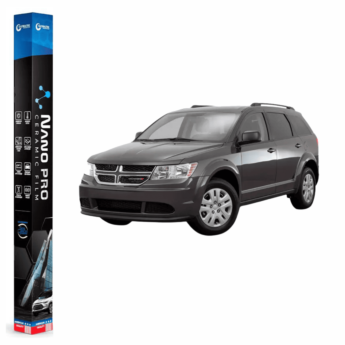 Película Insulfilm Nano Cerâmica Automotiva Térmica - DODGE JOURNEY