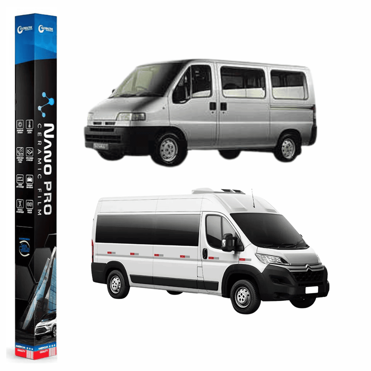 Película Nano Cerâmica Automotiva Térmica - CITROEN JUMPER CARGO