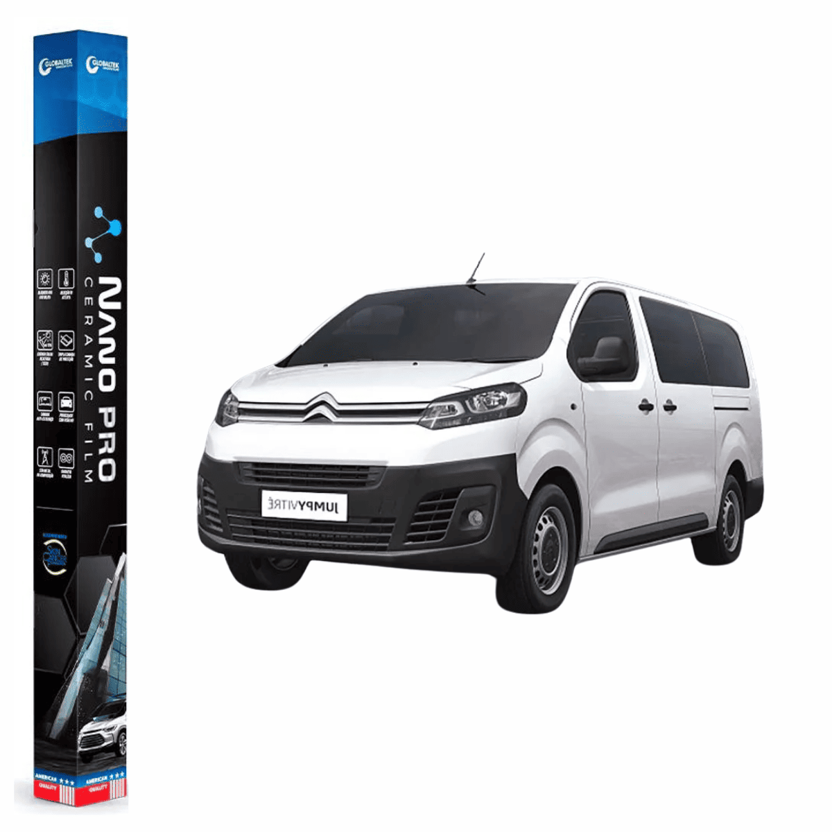 Película Nano Cerâmica Automotiva Térmica - CITROEN JUMPY PASSAGEIRO