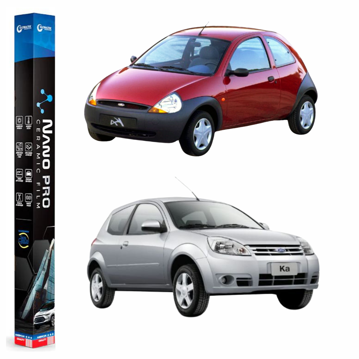 Película Insulfilm Nano Cerâmica Automotiva Térmica - FORD KA HATCH 2 PORTAS