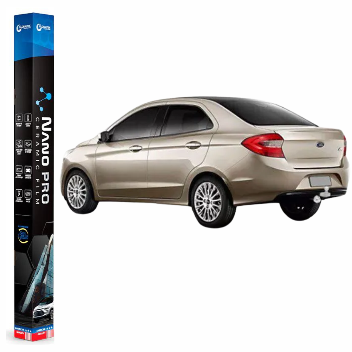 Película Insulfilm Nano Cerâmica Automotiva Térmica - FORD KA SEDAN