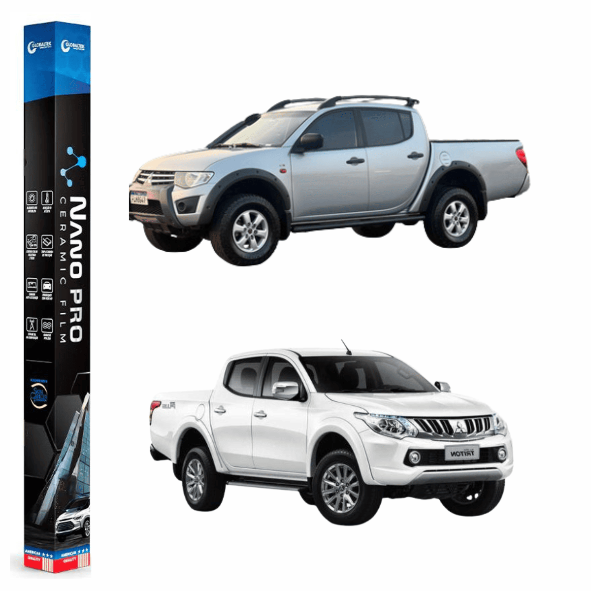 Película Insulfilm Nano Cerâmica Automotiva Térmica - MITSUBISHI L200 TRITON