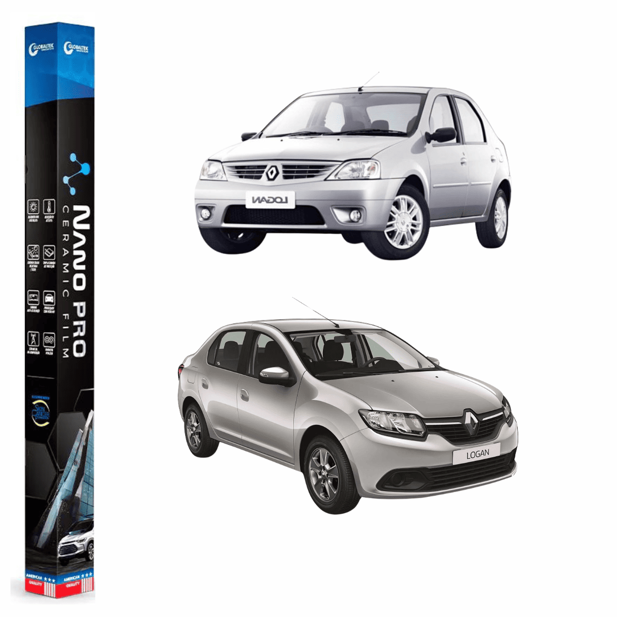 Película Insulfilm Nano Cerâmica Automotiva Térmica - RENAULT LOGAN