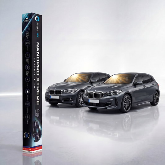 Insulfilm Nano Cerâmica BMW Série 1 Hatch — Compatível com Gerações F20 e F40 (2011-2024) — Corte Computadorizado Sob Medida — Película Térmica Premium Nanopro Xtreme