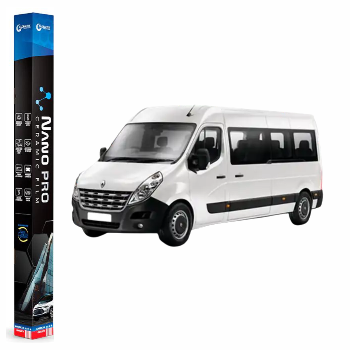 Película Insulfilm Nano Cerâmica Automotiva Térmica - RENAULT MASTER PASSAGEIRO