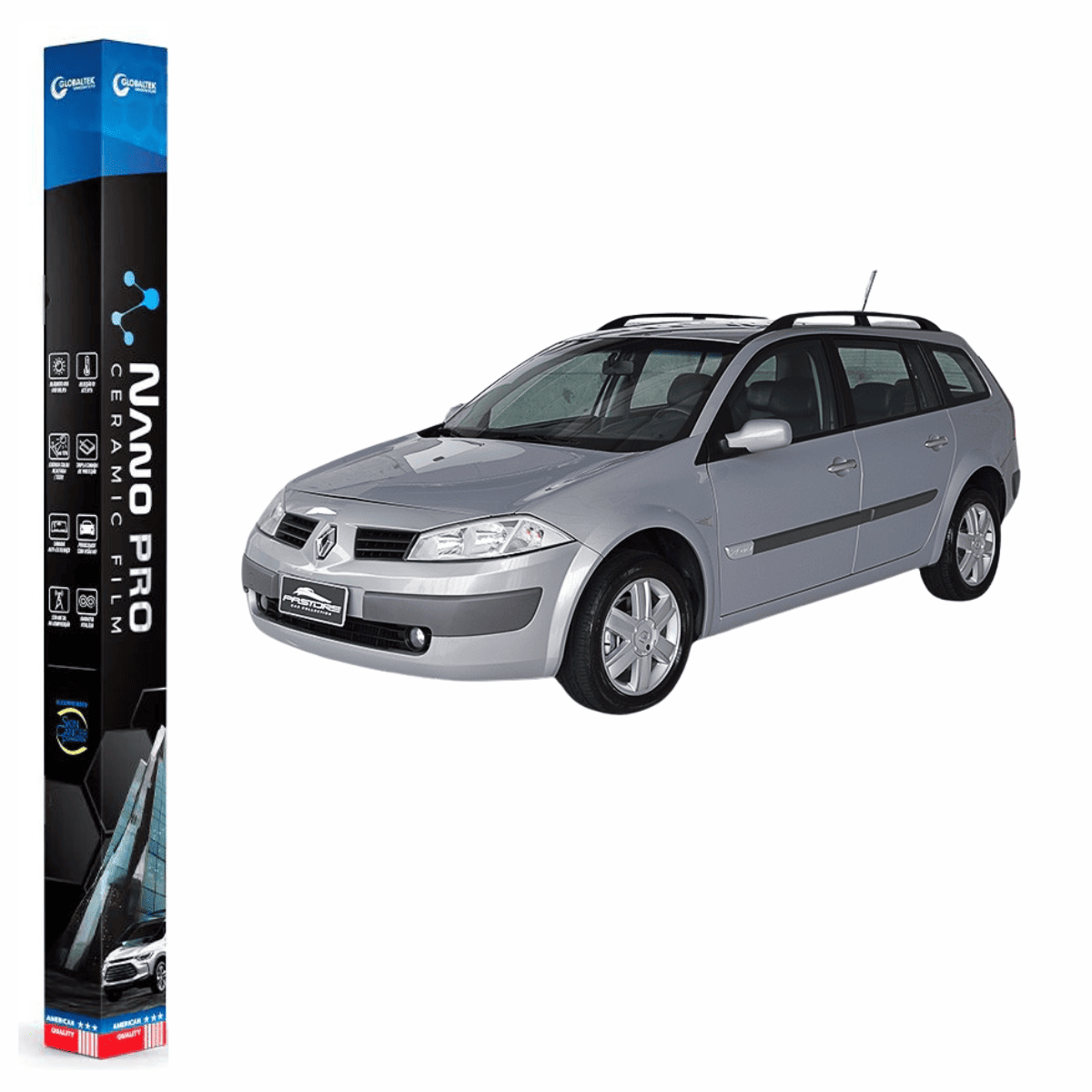 Película Insulfilm Nano Cerâmica Automotiva Térmica - RENAULT MEGANE GRAND TOUR