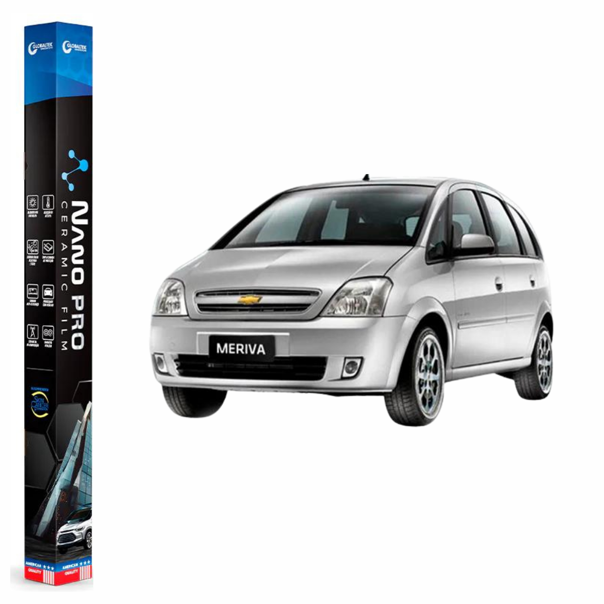 Película Insulfilm Nano Cerâmica Automotiva Térmica - CHEVROLET MERIVA
