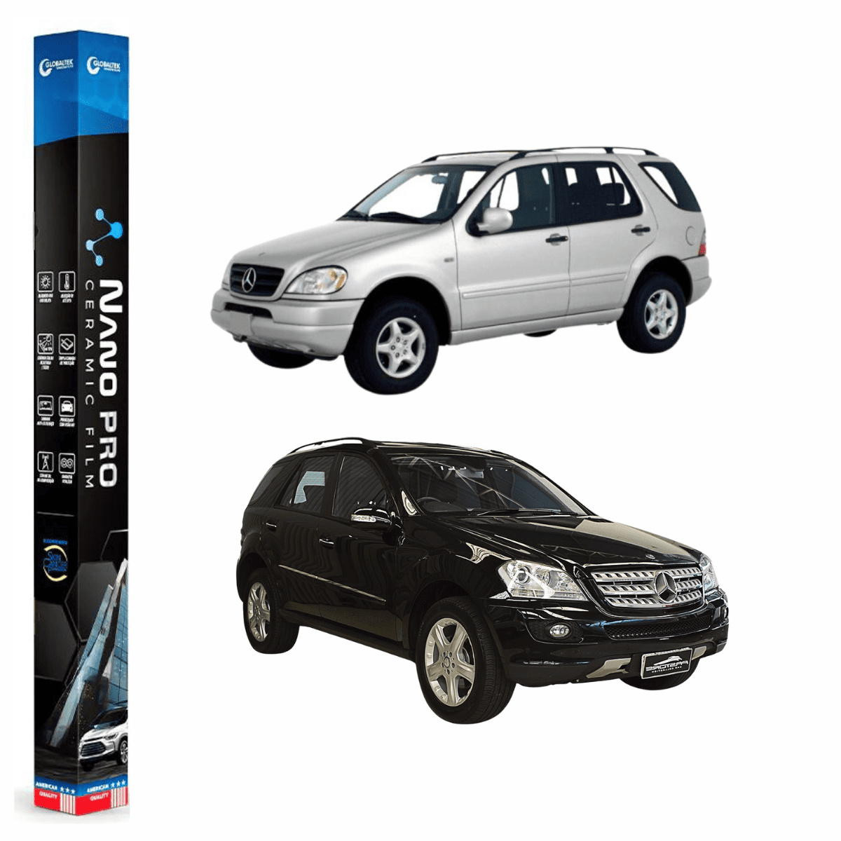 Película Insulfilm Nano Cerâmica Automotiva Térmica - MERCEDES BENZ ML 320