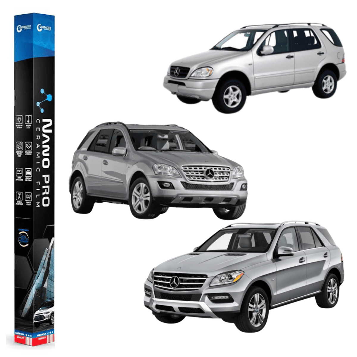 Película Insulfilm Nano Cerâmica Automotiva Térmica - MERCEDES BENZ ML 350