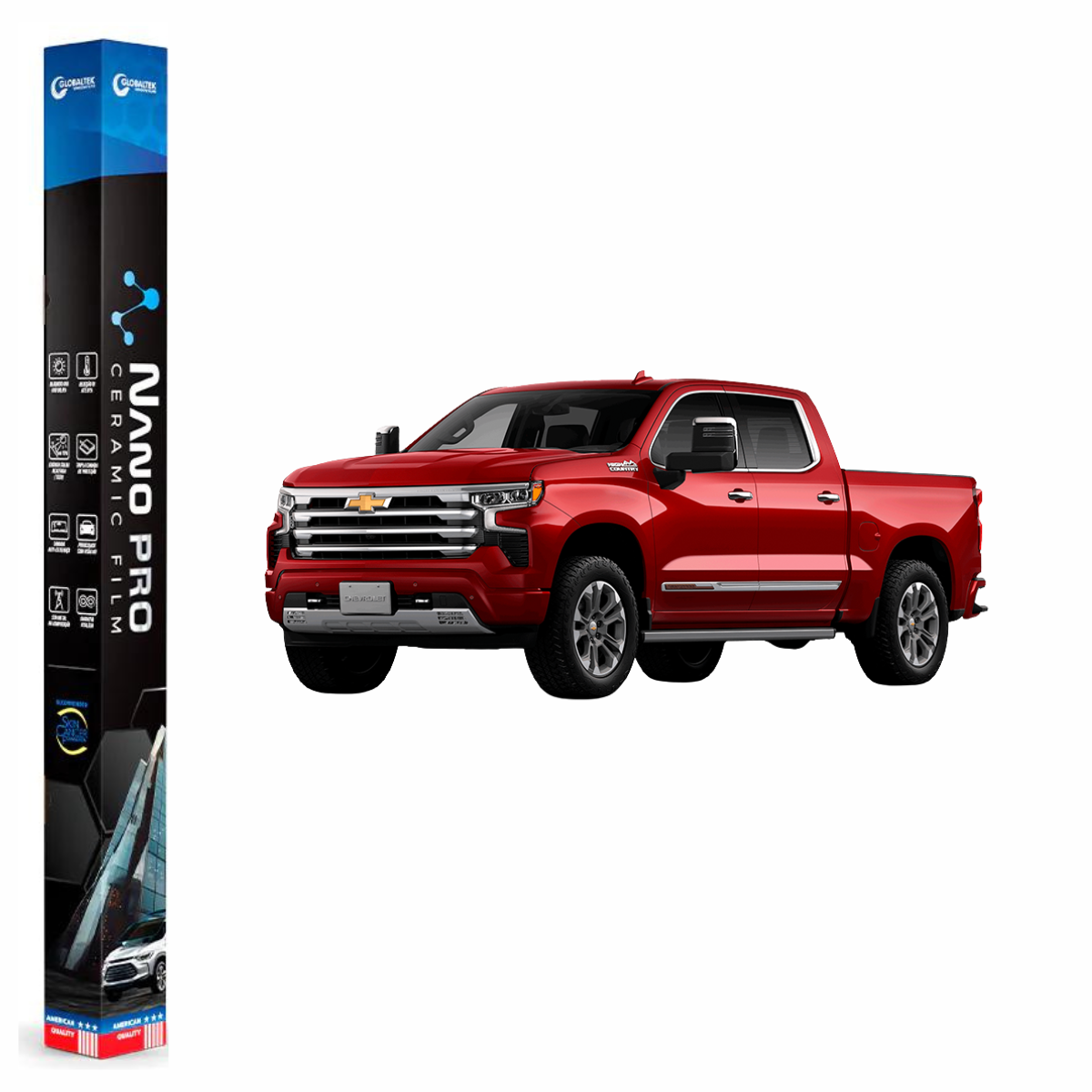 Película Insulfilm Nano Cerâmica Automotiva Térmica - CHEVROLET SILVERADO