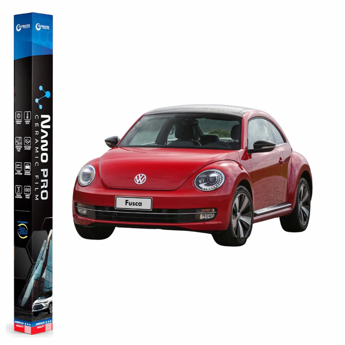 Película Insulfilm Nano Cerâmica Automotiva Térmica - VOLKSWAGEN NOVO FUSCA