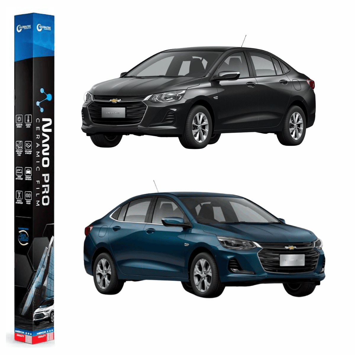 Película Nano Cerâmica Automotiva Térmica - CHEVROLET ONIX PLUS SEDAN