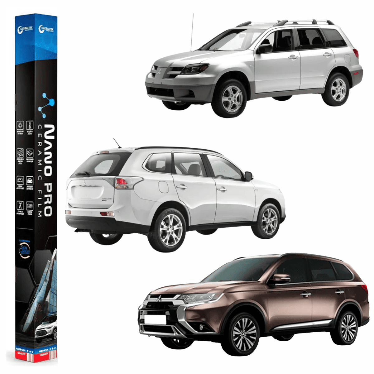 Película Insulfilm Nano Cerâmica Automotiva Térmica - MITSUBISHI OUTLANDER