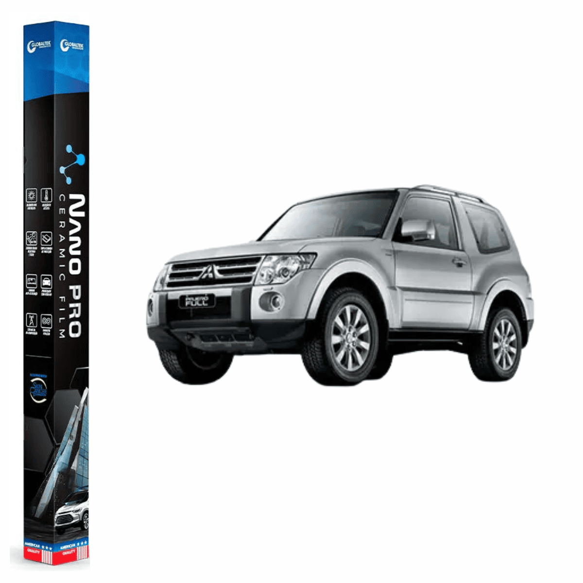 Película Insulfilm Nano Cerâmica Automotiva Térmica - MITSUBISHI PAJERO FULL 2 PORTAS