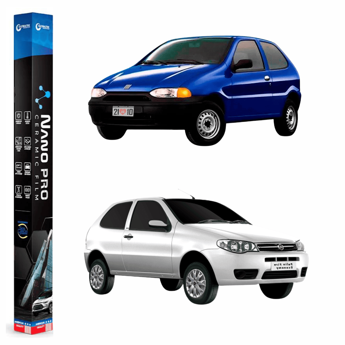 Película Insulfilm Nano Cerâmica Automotiva Térmica - FIAT PALIO 2 PORTAS
