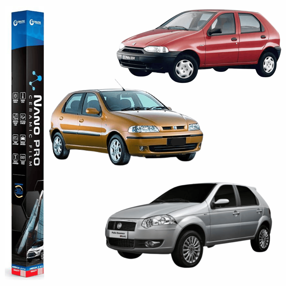 Película Insulfilm Nano Cerâmica Automotiva Térmica - FIAT PALIO 4 PORTAS