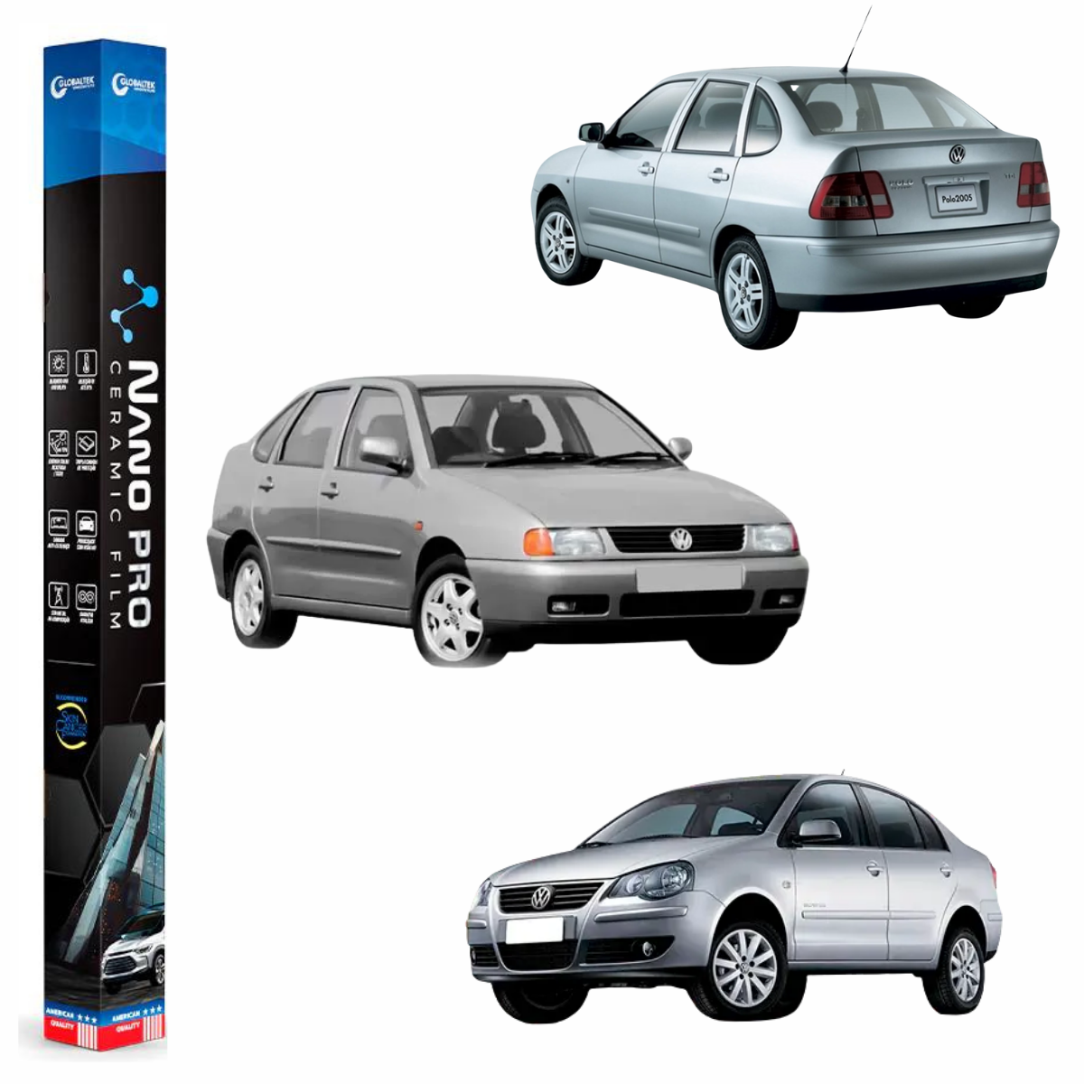 Película Insulfilm Nano Cerâmica Automotiva Térmica - VOLKSWAGEN POLO SEDAN